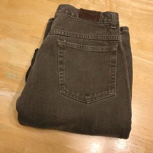 LL Bean Flannel Lined Brown Jeans 32x34